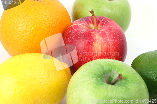 Image of fruits on white