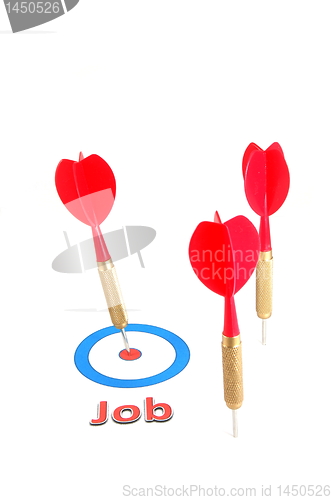 Image of dart arrow job concept