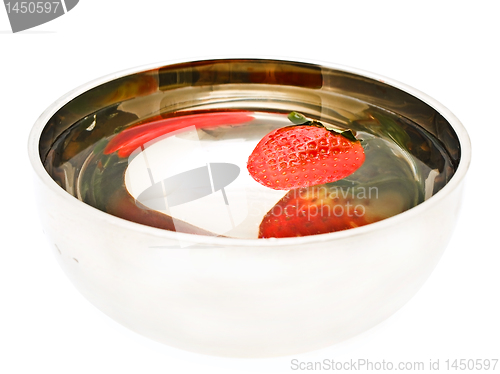 Image of strawberry in water