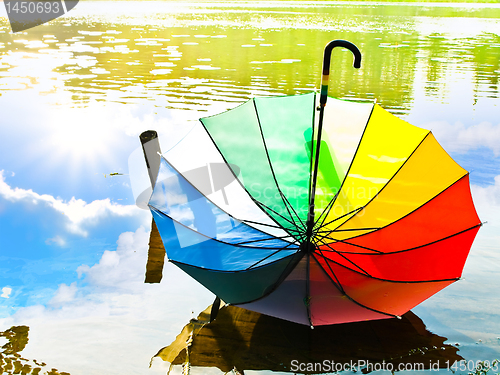 Image of multicolored umbrella