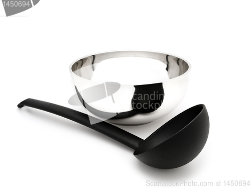 Image of soup ladle near the bowl