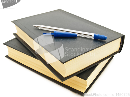 Image of books and pen