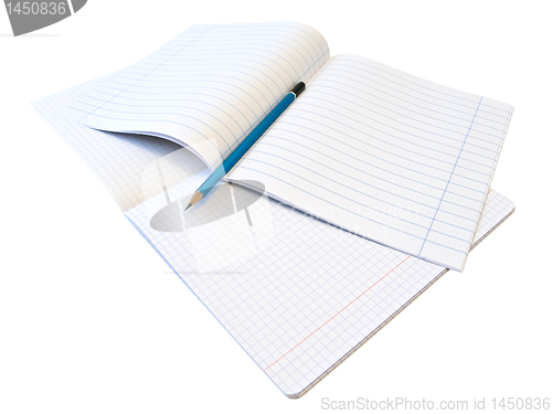 Image of notebooks and pencil 