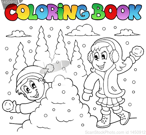 Image of Coloring book winter theme 2