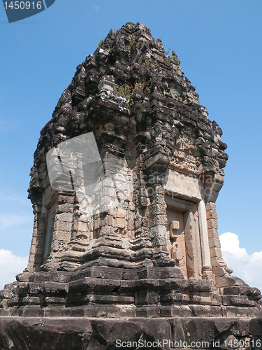 Image of Tower of Bakong Temple east of Siem Reap, Cambodia.