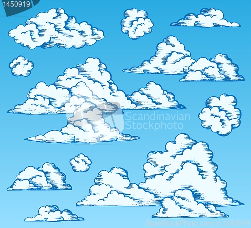 Image of Clouds drawings on blue sky 1