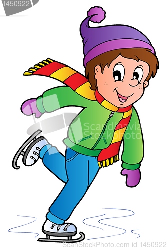 Image of Cartoon skating boy