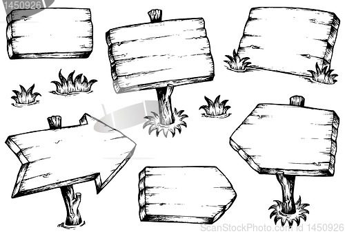 Image of Wooden boards drawings collection