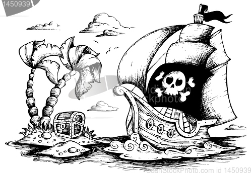 Image of Drawing of pirate ship 1