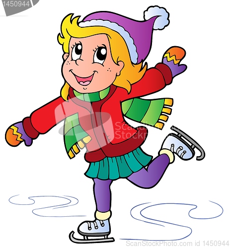 Image of Cartoon skating girl