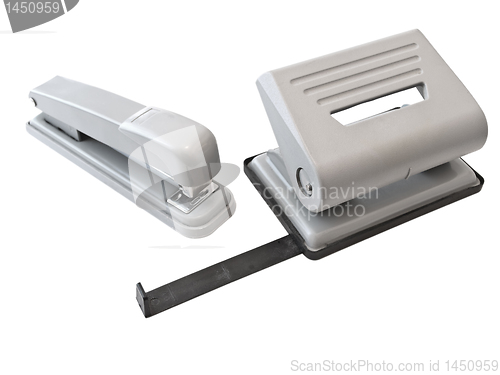 Image of hole puncher and stapler
