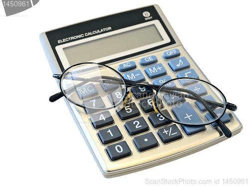 Image of calculator and glasses 