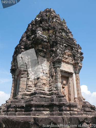 Image of Tower of Bakong Temple east of Siem Reap, Cambodia.