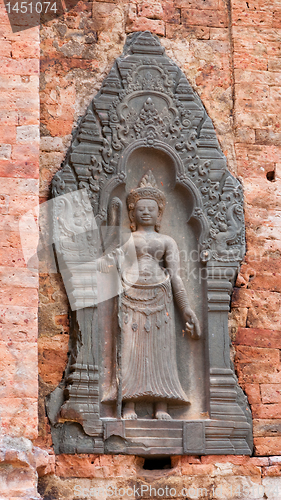 Image of Detail of the Lolei Temple near Siem Reap, Cambodia