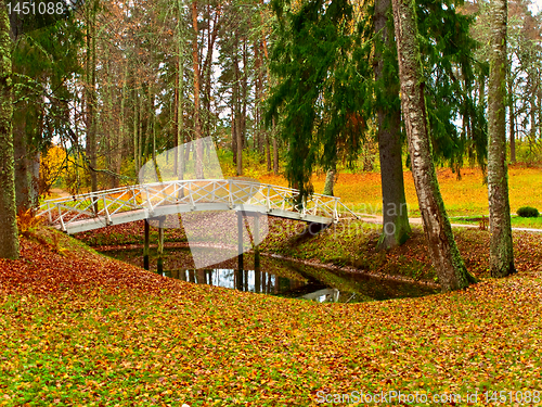 Image of pond and bridge