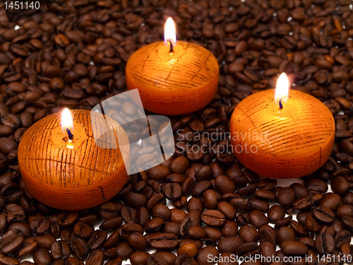 Image of candles and coffe beans
