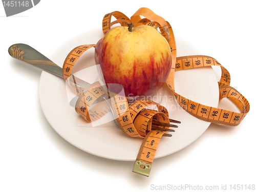 Image of apple and centimeter