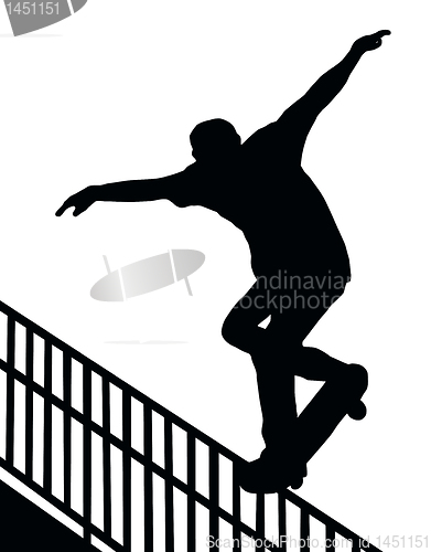 Image of Skateboarding Nosegrind Rail Slide