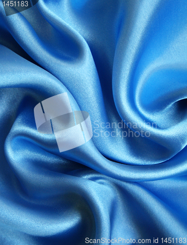 Image of Smooth elegant blue silk as background