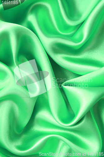 Image of Smooth elegant green silk as background