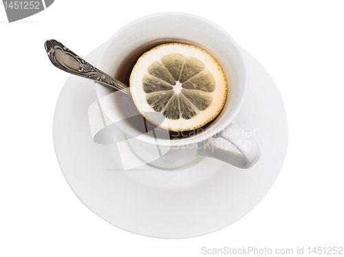 Image of cup of tea with lemon