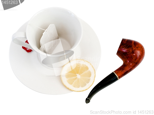 Image of cup of tea with lemon