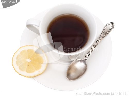 Image of cup of tea with lemon