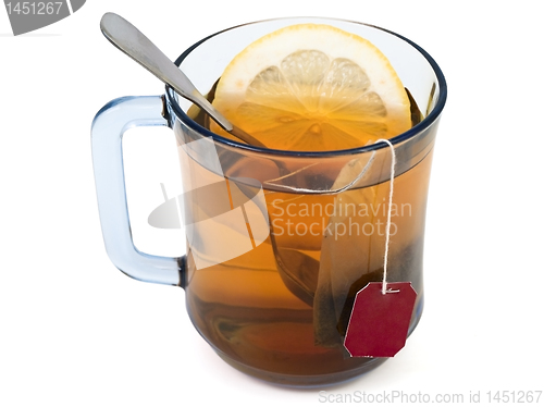 Image of cup of tea with lemon