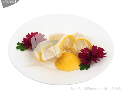 Image of  lemon and flowers