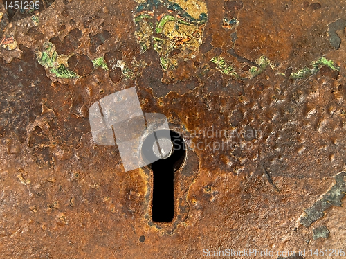 Image of rusty keyhole