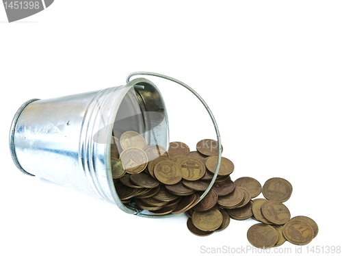 Image of bucket with coins