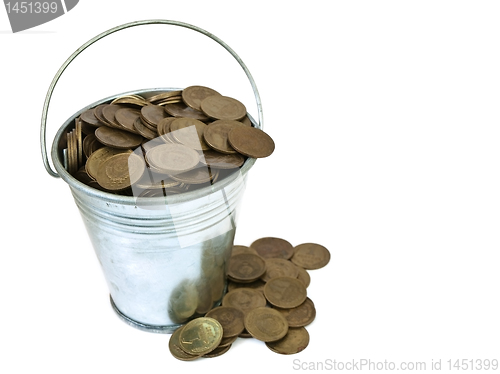 Image of bucket with coins