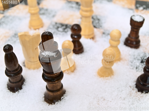 Image of chess in snow