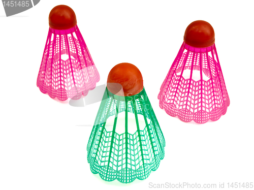 Image of Multicolored shuttlecocks