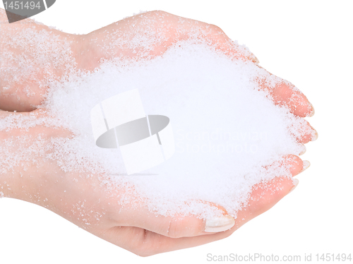 Image of Hands with snow
