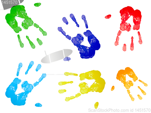 Image of multicolored hand prints