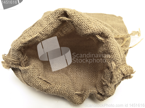 Image of open beige linen sack with the braids 