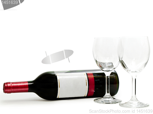 Image of  red wine with wineglasses