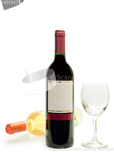 Image of white and red wine with wineglass