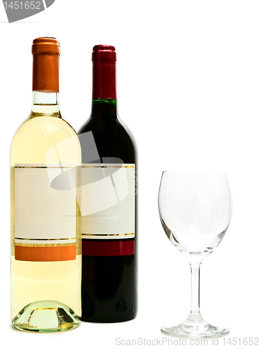 Image of white and red wine with wineglass