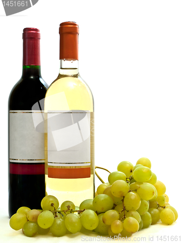 Image of  red and white wine with vine