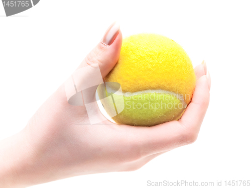 Image of tennis ball in hand