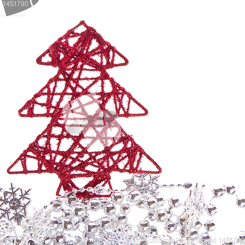 Image of christmas tree with tinsel
