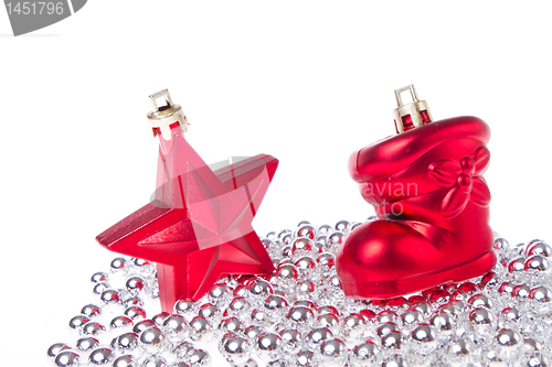 Image of christmas decoration with tinsel