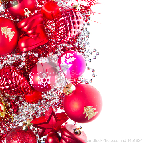 Image of christmas balls and tinsel