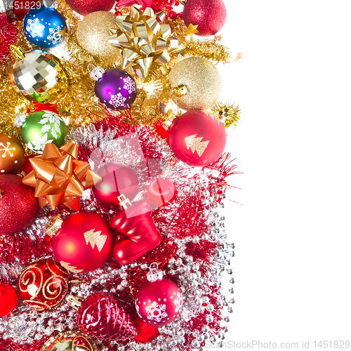Image of christmas balls and tinsel