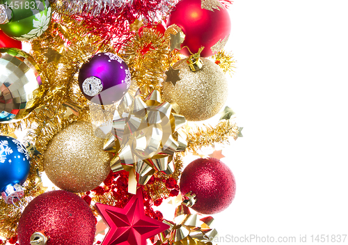 Image of christmas balls and tinsel