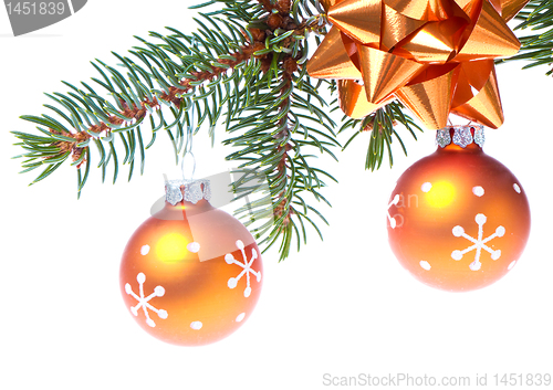 Image of decorated christmas branch