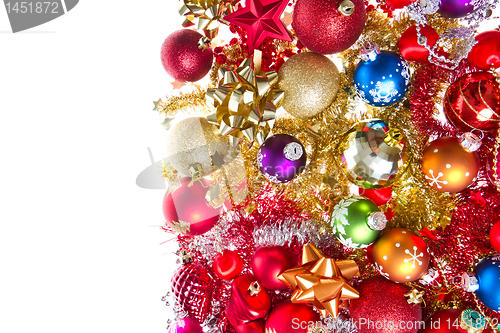 Image of christmas balls and tinsel