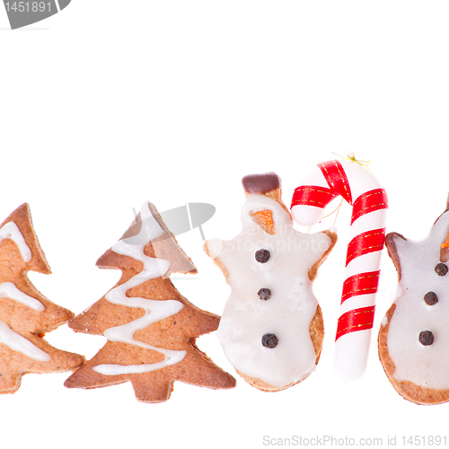 Image of ginger snowmen with christmas decoration